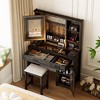 Vlsrka Makeup Vanity With LED Light and Jewelry Mirror Cabinet，Brown - 3 of 4