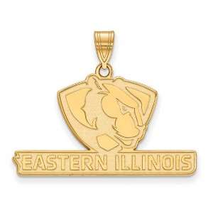 Black Bow Jewelry 14k Yellow Gold Plated Sterling Silver Eastern Illinois Panthers NCAA Large Pendant - 1 of 3