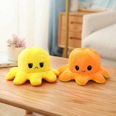 Link Moody Reversible Emotion Octopus Plushie Sad happy Express Your Emotions Moody Plush Toy Sensory Fidget Toy For Stress Relief Orange yellow Target