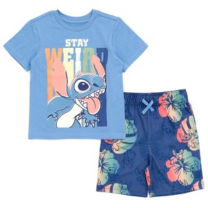Disney Mickey Mouse Lilo & Stitch T-Shirt and Shorts Outfit Set Little Kid to Big Kid - 1 of 4