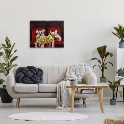 Mice Movie Theater Popcorn Canvas Wall Art, 24 x 30