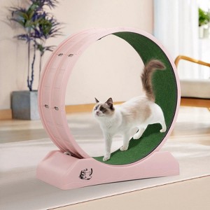 Bencmate Pet Toy,Small Animal Exercise Treadmill w/ Locking Mechanism, Carpet Runway, Cat Teaser Toy,Indoo, Pink(31.5"*13.2"*33.85") - 1 of 4