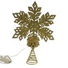 Tree Topper Finial 12.0 Inch Gold Snowflake Tree Topper Led Sparkle Christmas Tree Toppers - 3 of 3