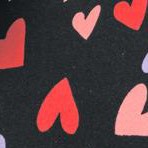 black tossed hearts