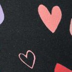 black tossed hearts