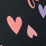 black tossed hearts