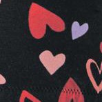 black tossed hearts