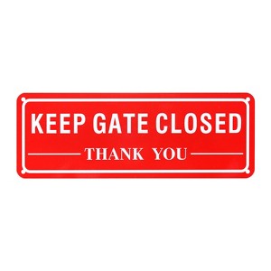 Unique Bargains Home Aluminum Reflective Fade Resistant Keep Gate Closed Thank You Sign 1 Pc - 1 of 4