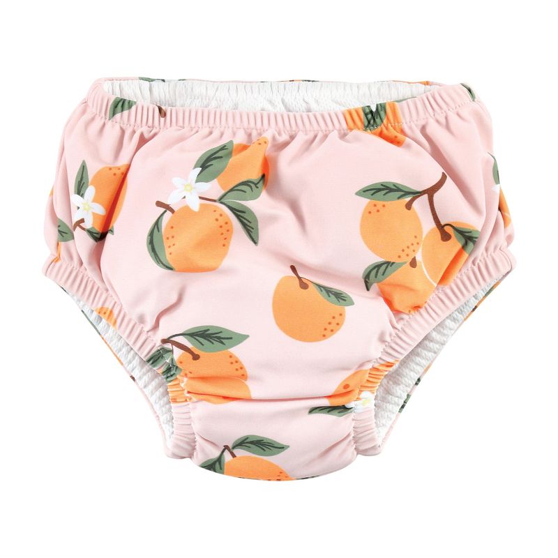 Hudson Baby Infant Girl Swim Diapers, Oranges, 3 of 5