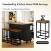 Kitchen Island with Drawers, Drop Leaf and 2 Seatings - 3 of 4