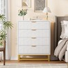 Whizmax Modern Dresser w/ Metal Legs & Wide Drawers - Large Storage Chest for Bedroom, Living Room - 3 of 4