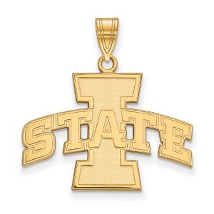 Black Bow Jewelry 14k Yellow Gold Plated Sterling Silver Iowa State Cyclones NCAA Large Pendant - 1 of 3