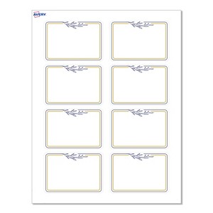 Avery® Name Tags, 2-1/3" x 3-3/8", Gold/Navy Border w/ Florals, 80ct - 1 of 4