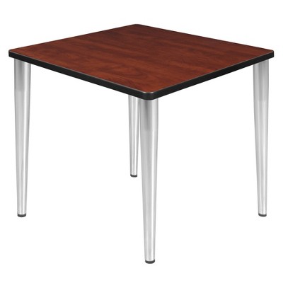 30" Dali Square Tapered Leg Dining Table Cherry/Chrome - Regency