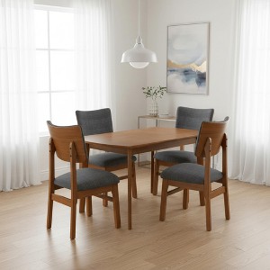 Homy Casa 5-Piece Wood Dining Set with Upholstered Chairs, Kitchen & Dining Room - 1 of 4