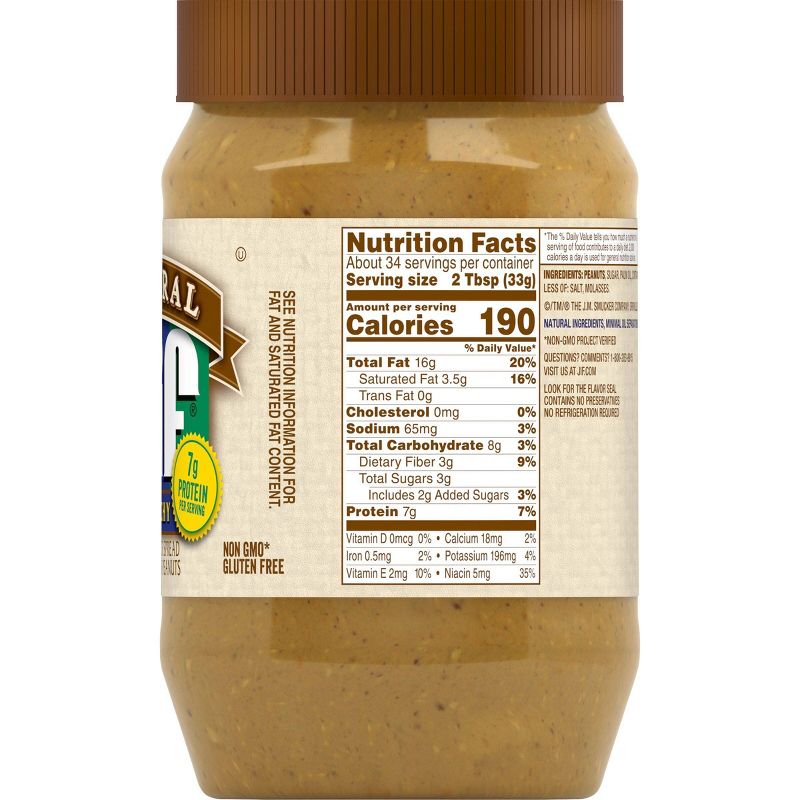 Jif Natural Crunchy Peanut Butter - 40oz, 3 of 7