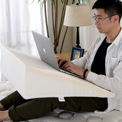 White Memory Foam Bed Wedge Pillow with Washable Cover