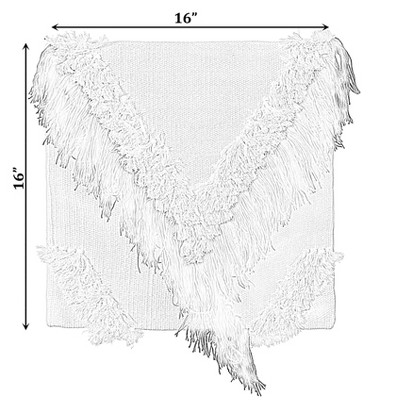 Deerlux 16" Yellow Cotton Euro Throw Pillow with Embossed Fringe