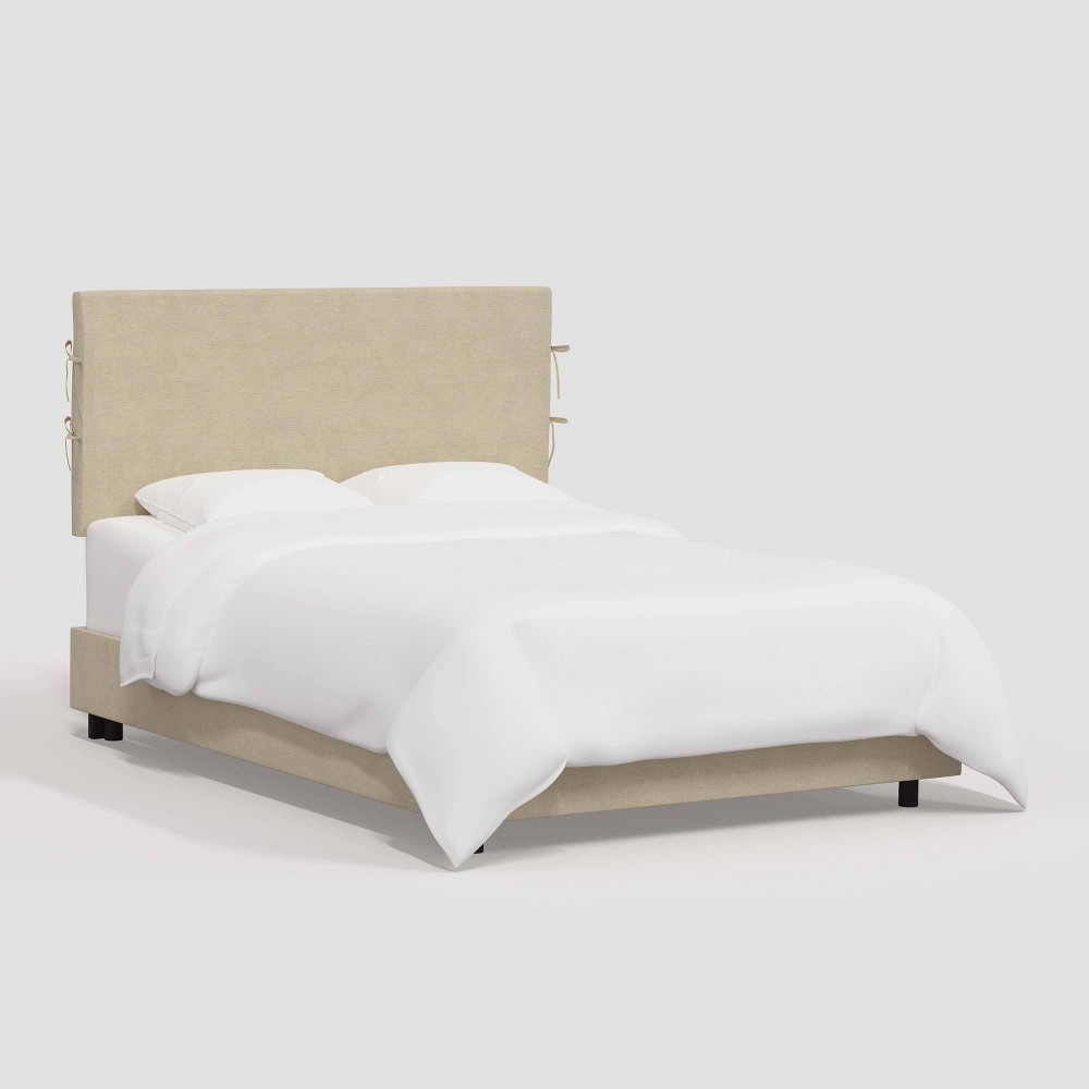 Photos - Bed Frame King Bellmead Slipcover Bed Linen Talc: Pine Wood, Upholstered Headboard 