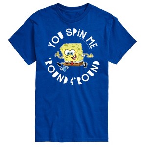 Men's SpongeBob SquarePants You Spin Me Round And Round Hanukkah Short Sleeve Graphic T-Shirt - Royal Blue - Medium - 1 of 4