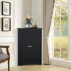 USIKEY Corner Cabinet with 2 Doors and Storage Shelves, Free-Standing Corner Cabinet for Bathroom, Living Room, Kitchen, Bedroom, Black - 2 of 4