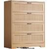 4 Drawers Rattan Dresser, Storage Chest of Drawers with Wooden Spacious Top,Handles,Easy to Assemble,Modern Dresser for Bedroom,Living Room,Hallway - 3 of 4