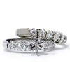 Pompeii3 1/2ct Diamond Semi Mount Engagement Wedding Ring Set - 2 of 4
