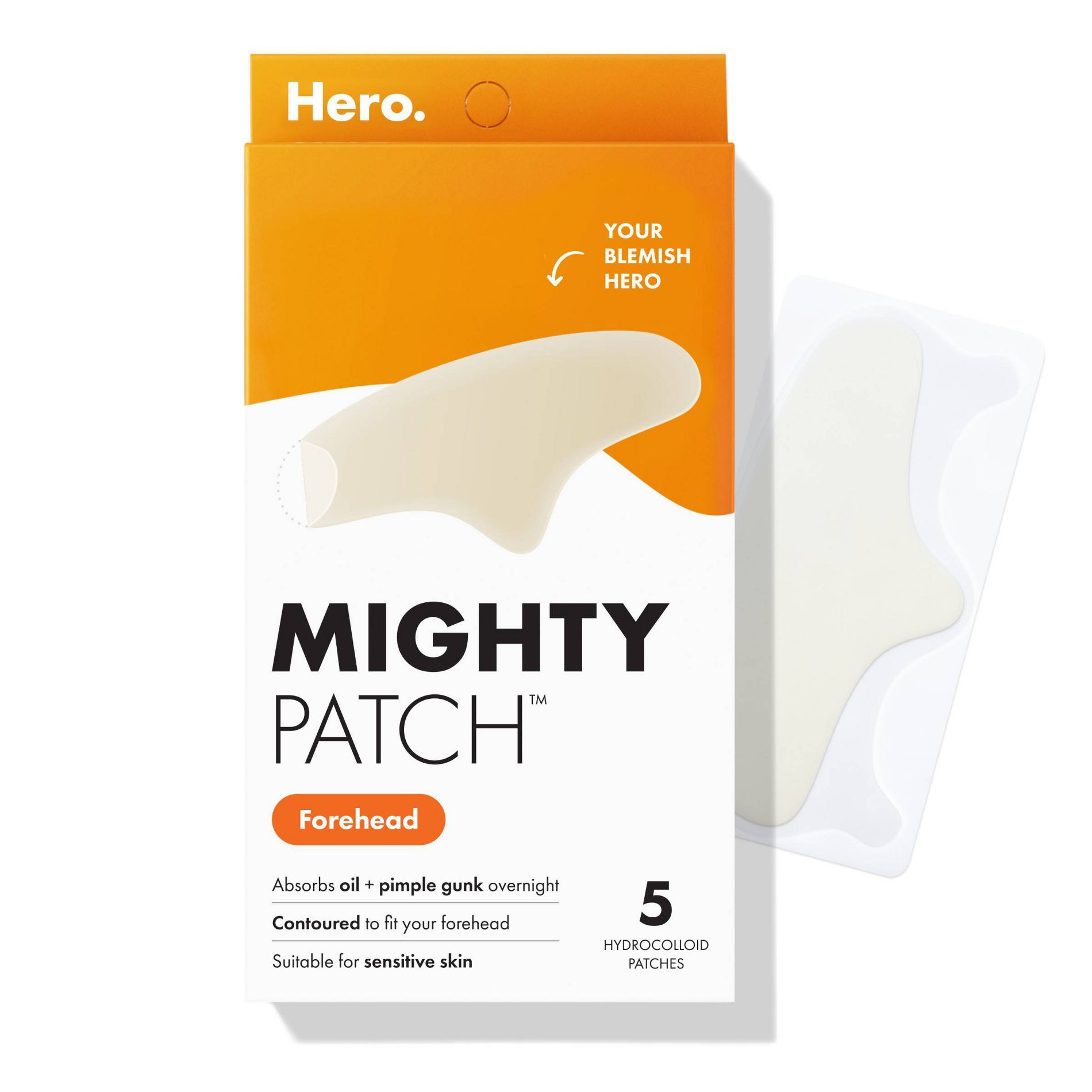 Hero Mighty Patch Forehead - 5ct: Acne-Prone, Fragrance-Free, Facial Treatments, Normal Skin