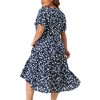 Agnes Orinda Women's Plus Size Polka Dots Short Sleeve Layered Tunic Midi Dresses - image 4 of 4