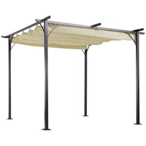 Outsunny Retractable Pergola Canopy, UV Protection & Sun Shade for Garden, Grill, Patio, Backyard - 1 of 4