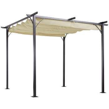 Outsunny Retractable Pergola Canopy, UV Protection & Sun Shade for Garden, Grill, Patio, Backyard