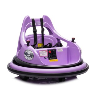 TopComfy Baby Walkers Kids Bumper Car 360 Degree Rotation Function Anti Collision Buffer Design Safety Belt for Kids, Purple, 25.59"*25.59"*10.63" - 1 of 4
