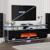 70 Inch Fireplace TV Stand with 36 Inch Electric Fireplace, 12 Colors LED Lights, 750W/1500W for Max 80 Inch TV, 2 Tier Storage 2 Door Cabinet - 2 of 4
