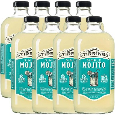 Stirrings Simple Mojito Cocktail Mix 750ml Bottles - Real Juice No Preservatives - 50 Calories - Drink Mixer