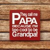 Slickblue They Call Me Papa Wood Sign – Rustic Knotty Pine Wall Decor for Grandpa, 7x7, Multiple Colors - 2 of 3