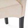 Set of 2 Linden Tall Back Natural Fabric Dining Chairs Natural - Christopher Knight Home - 3 of 4
