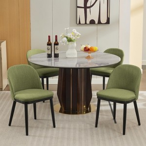 Wooden Dining Chairs Set of 4,Modern Fabric Upholstered Dining Room Chair, Large Dining Room Kitchen Chairs with High Back and Deep Seat - 1 of 4