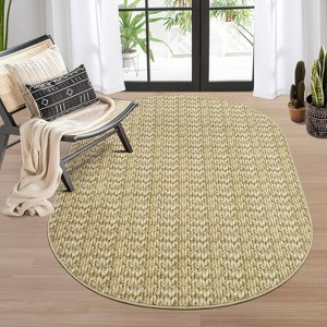 Modern Washable Area Rug, Non Slip Stain Rsistant Braided Print Carpet, Throw Mat for Bedroom Living Room Dining Room Home Decor - 1 of 4