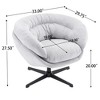 PDTEND Modern  Chenille Swivel Chair with Removable Cushion and Black Metal Base for Office, Living Room, or Reading Nook - 3 of 4