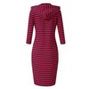 Women Long Sleeve Hooded Sweatshirt Midi Dress - 2 of 4