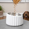 THE LICKER STORE Ripple Ridge Small/Medium Slanted Concrete & Stainless Steel Bowl 16oz (2 Cups) Pet Feeder - 2 of 4