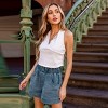 Women's Cotton Elastic Waist Straight Leg Denim Shorts -Cupshe - 3 of 4