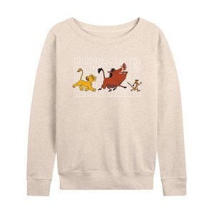 Women's - Disney - Hakuna Matata Outlined Words Lightweight French Terry Slouchy - 1 of 4