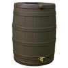 Good Ideas Rain Wizard 40 Gallon Plastic Outdoor Home Rain Water Storage Collection Barrel Drum with Brass Spigot, Oak (3 Pack) - 2 of 4