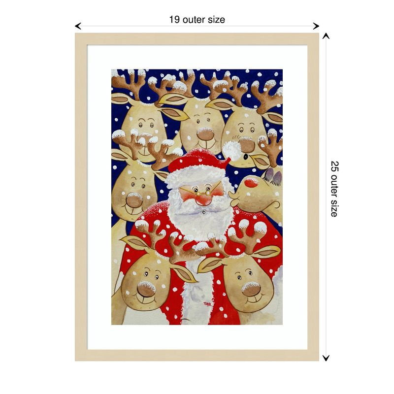 Amanti Art Kiss for Santa by Tony Todd Wood Framed Wall Art Print 19 in. x 25 in., 4 of 8
