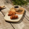 SEVOBAL Serving Platters Handcrafted Wood and Marble Cheese Board, Elegant Serving, Cutting Board for Entertaining Gusts, Brown, 16"*9"*1.3" - 2 of 4
