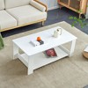 CENGHU Modern Practical Walnut Textured Coffee Table, Double Layered Tea Table with MDF, End Table, Side Table for Living Room, Dining Room, Bedroom - 2 of 4