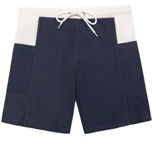 Lars Amadeus Men's Color Contrasting Pattern Holiday Summer Beach Board Shorts - 1 of 3
