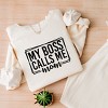 Simply Sage Market My Boss Calls Me Mom Lightweight Garment Dyed Sweatshirt - 3 of 4