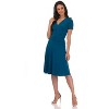 Rekucci Women's V-Neck Short Sleeve Crossover Dress with Tummy Control - 2 of 4